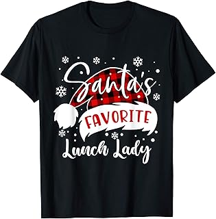 Santa's Favorite Lunch Lady Hat Flannel Christmas 2020 T-Shirt