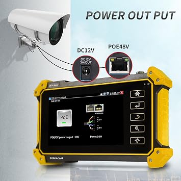 IP Camera Tester Monitor, 8MP AHD CVI TVI SDI CVBS IP Camera Test,4K HD Display Video Monitor 5inch IPS Touch Screen IPC Tester Support POE PTZ RS485 HDMI & VGA Input DC12V Output