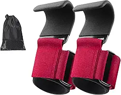 Munhequeira Fitness com Gancho de Aço - 2 Alças para Levantamento de Peso, Academia e Crossfit - Resistente