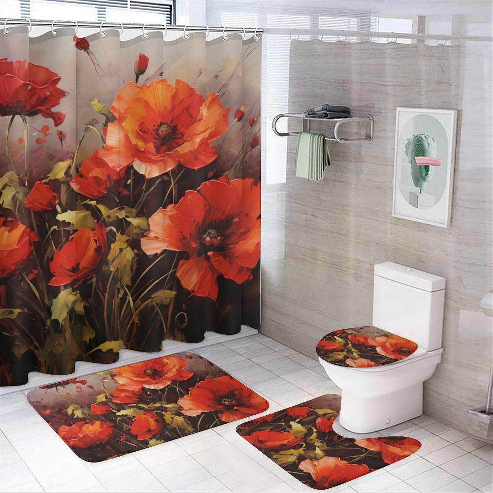 Ensemble de salle de bain peinture à l'huile pour créer une ambiance spa moderne et sécurisée