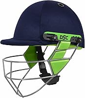 DSC Vizor Cricket Helmet Large Navy - Lightweight High-Impact Polypropylene Shell for Ultimate Batsman Protection
