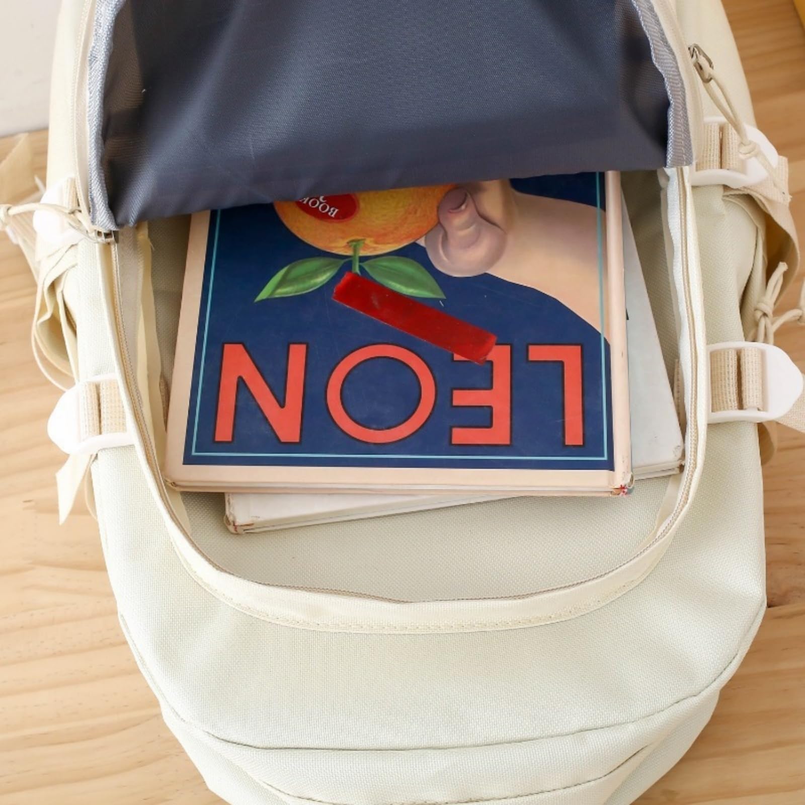 Mochila escolar Set Di Zaino Per Studenti A 5 Pezzi Con Ciondoli Gratuiti, Kit Pratico Borse Scolastiche Ragazze Della Scuola Superiore Uso Giornaliero Del Campus-c-china Mainland
