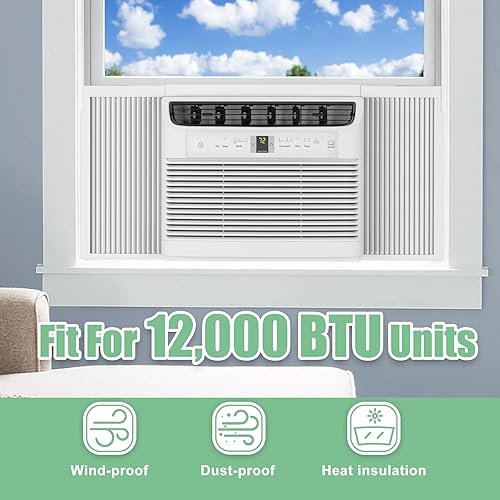 Miniatura 7 de Memrita Panel lateral de aire acondicionado para ventana con marco, reemplazo de cortina de relleno de acordeón de aire acondicionado para unidades