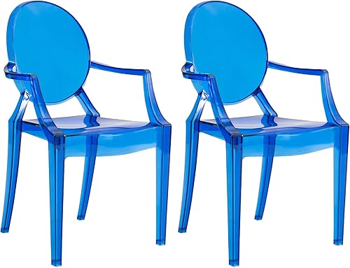Miniatura 13 de JOON Paquete de 2 sillas fantasma para niños con reposabrazos transparentes, 25 x 13 x 14.5 pulgadas, material de policarbonato, altura del asiento