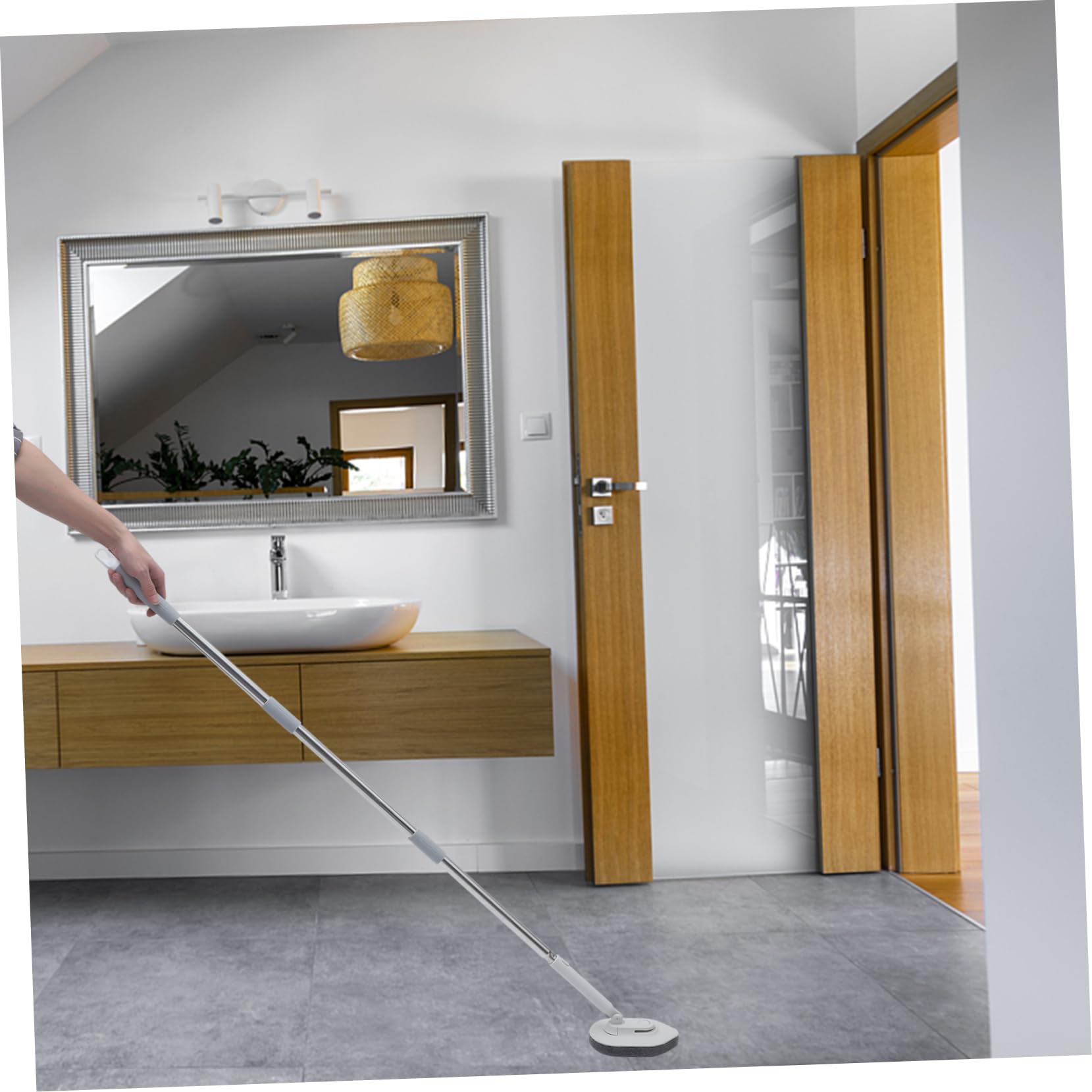 Anneome Cepillo Para Fregar Pisos y Ducha Mango Resistente Diseño Práctico Para Limpieza Seca y Húmeda