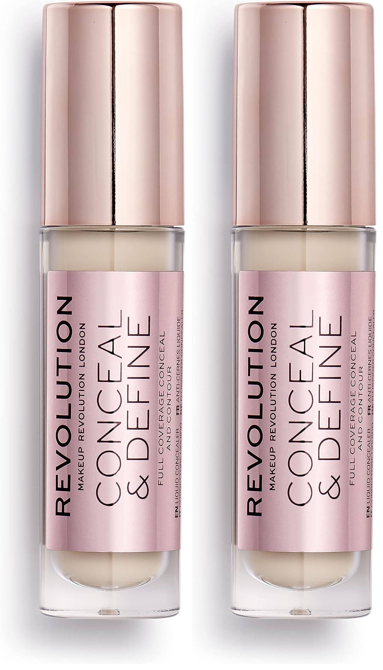 Revolution Beauty Conceal Define Concealer Full Coverage Lightweight Long-Lasting Matte Finish Vegan Cruelty Free C1 Fair to Light