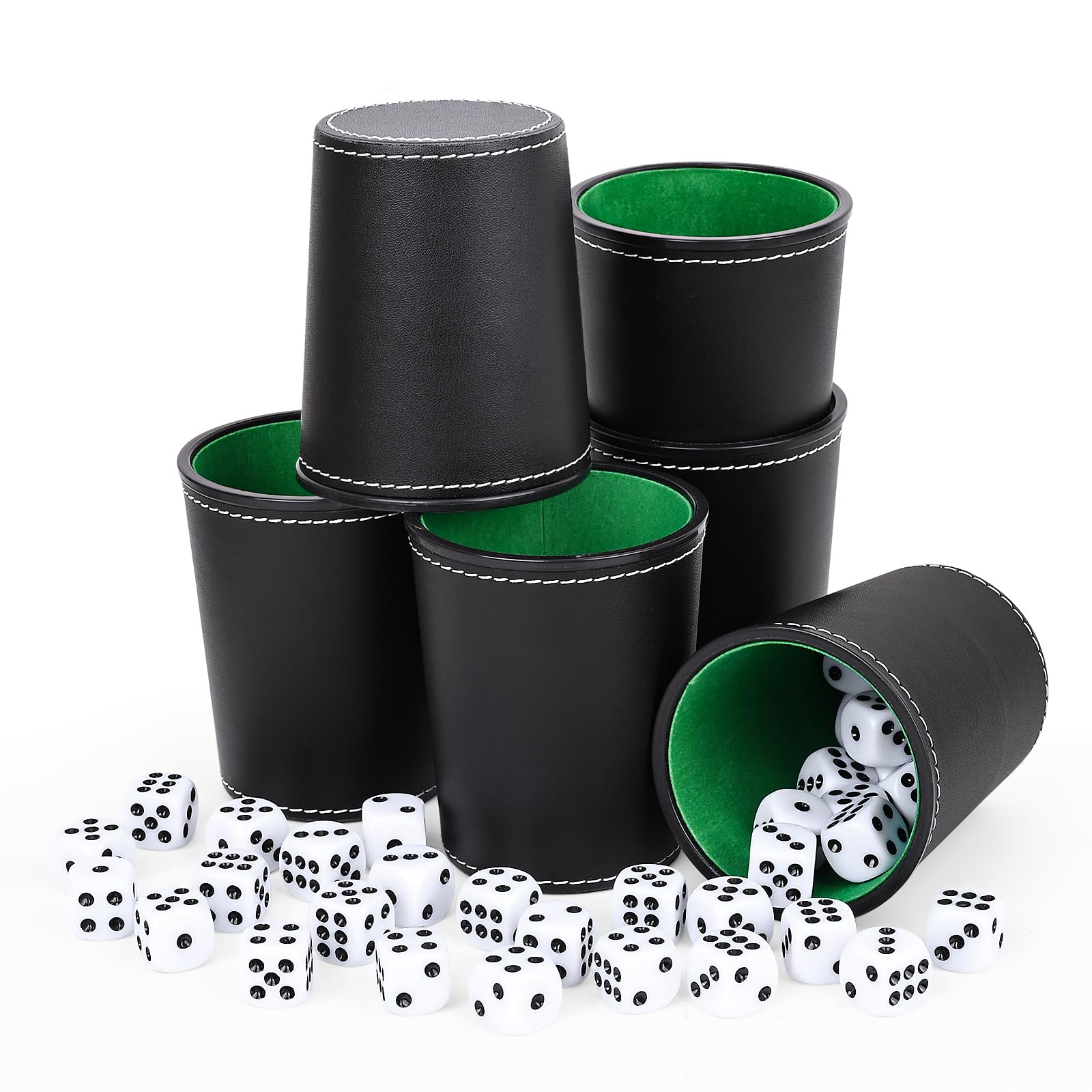 lot de 6 gobelets à dés en cuir pour