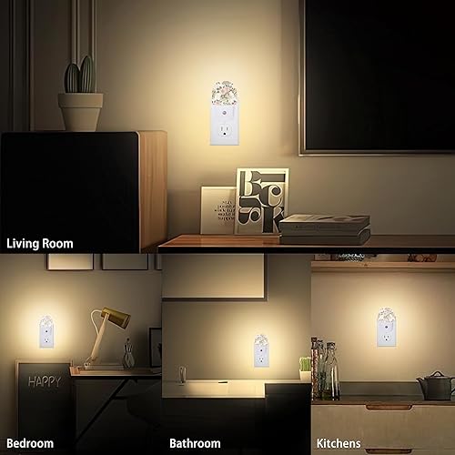 Miniatura 6 de Axxitude Luces nocturnas vintage de París rosas rosadas enchufables a la pared para habitación de niñas y niños, lámpara LED de luz nocturna con