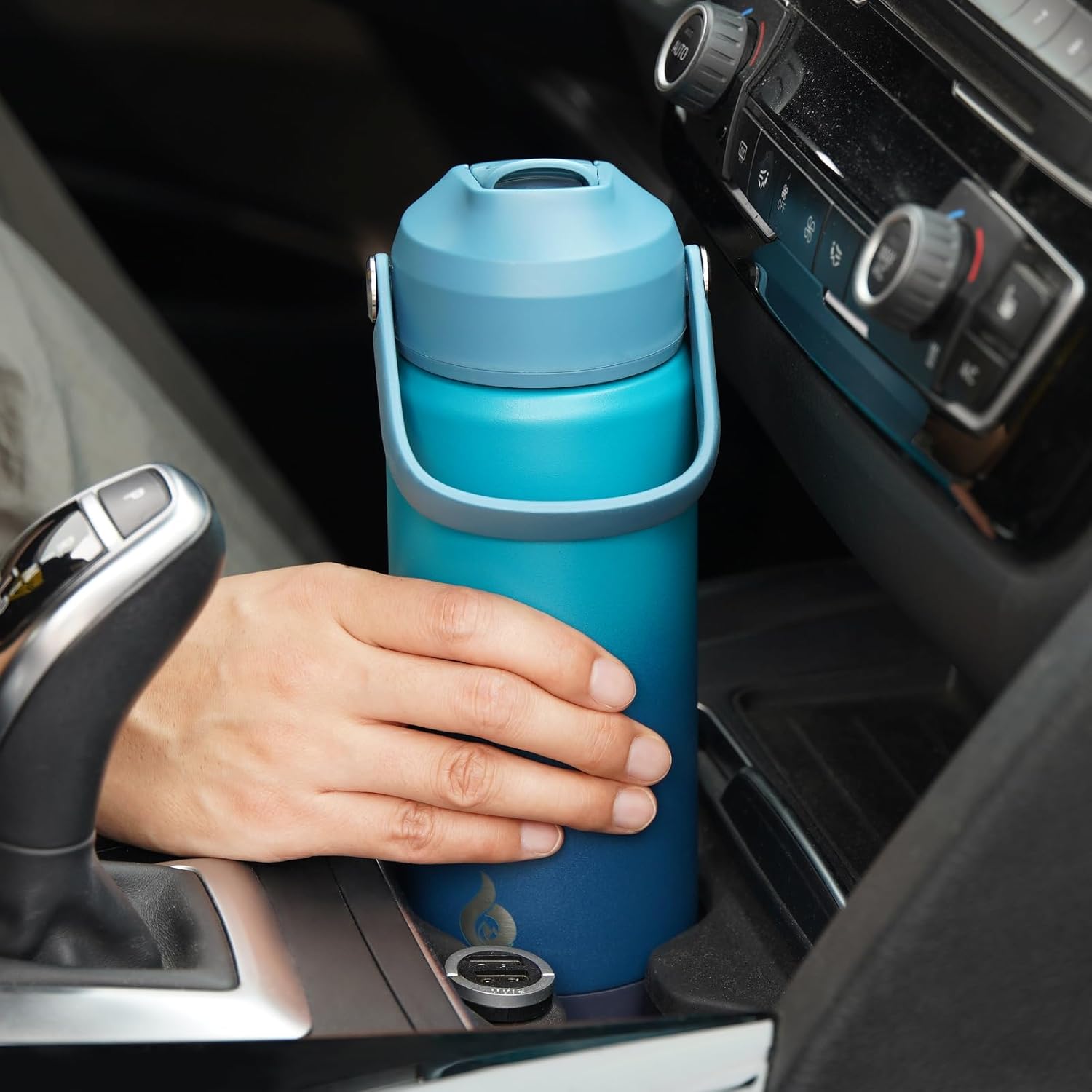 BJPKPK Insulated Water Bottle with Straw Lid, 18oz Thermo Water Bottles with Soft Nozzle, Flex Handle & Non-slip Boot, BPA Free Leak Proof Stainless Steel Metal Thermo, Tumblers, Cups,Vast - Image 7