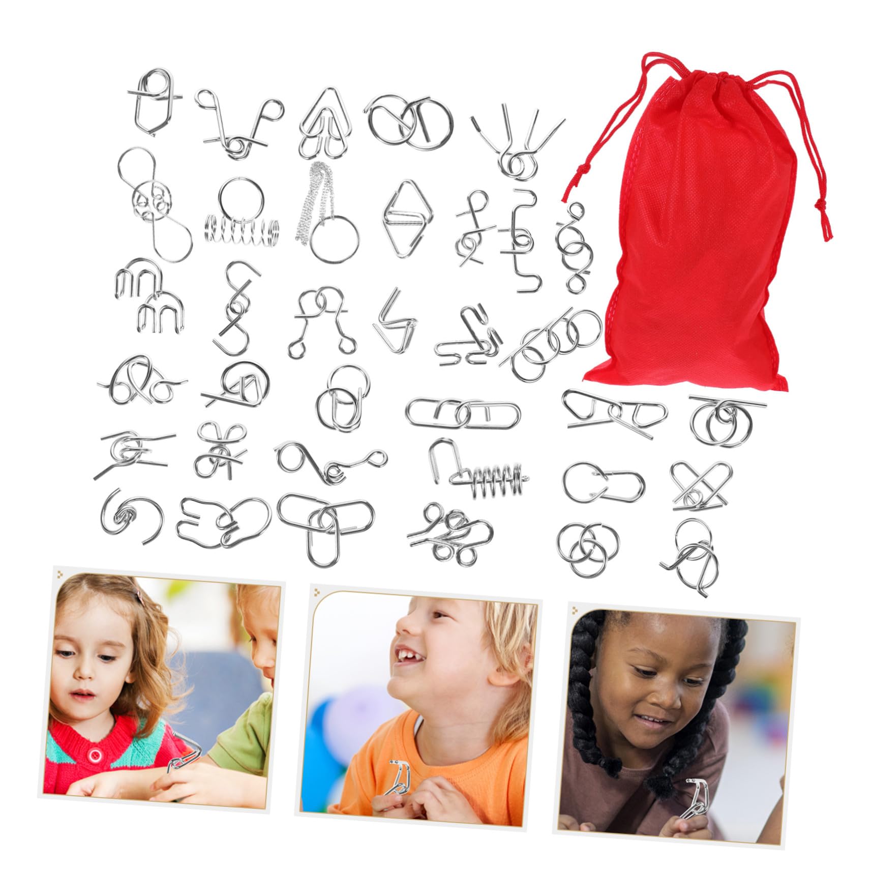 ERINGOGO Rompicapo in Metallo Intellettuali Lu Ban Lock Giocattoli Educativi per Adulti Puzzle Teaser per Allenamento Mentale Leggeri con Sacchetto di Conservazione Stimola e Creatività