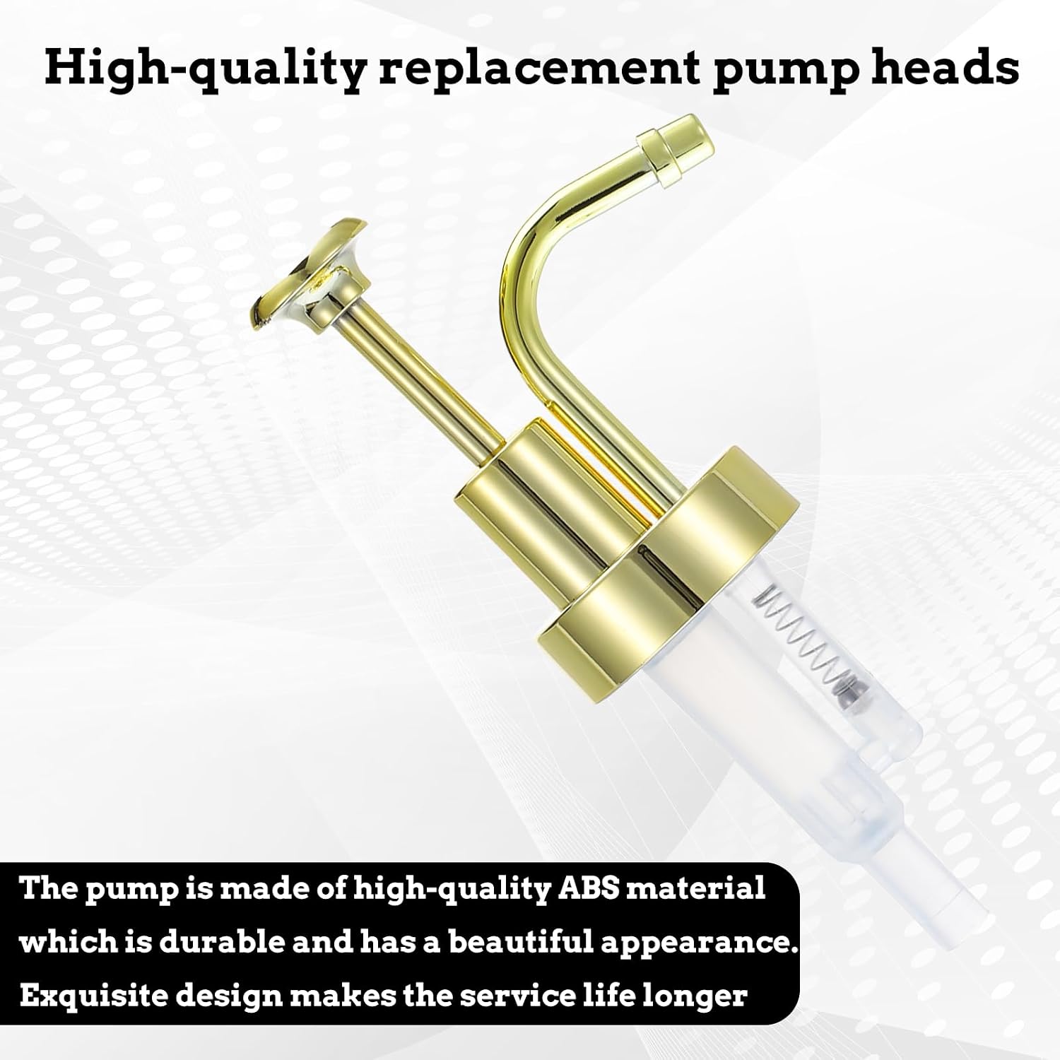 Soap and Lotion Dispenser Pump Replacement, ABS Material Gold Gloss Smooth Action Oil Can Pump Head for Wider Mouth Bottle of 1.3 in (33 mm) Thread, Rust Proof & Leak Proof for Soap Lotion Bottle