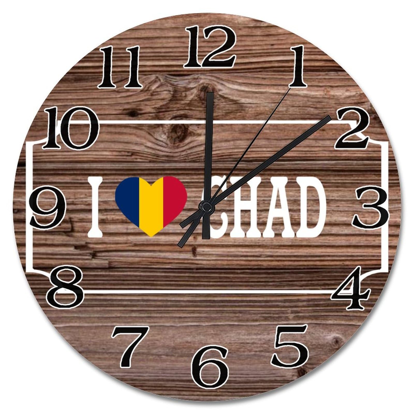 Horloge murale du Tchad 38cm vintage et silencieuse pour salon