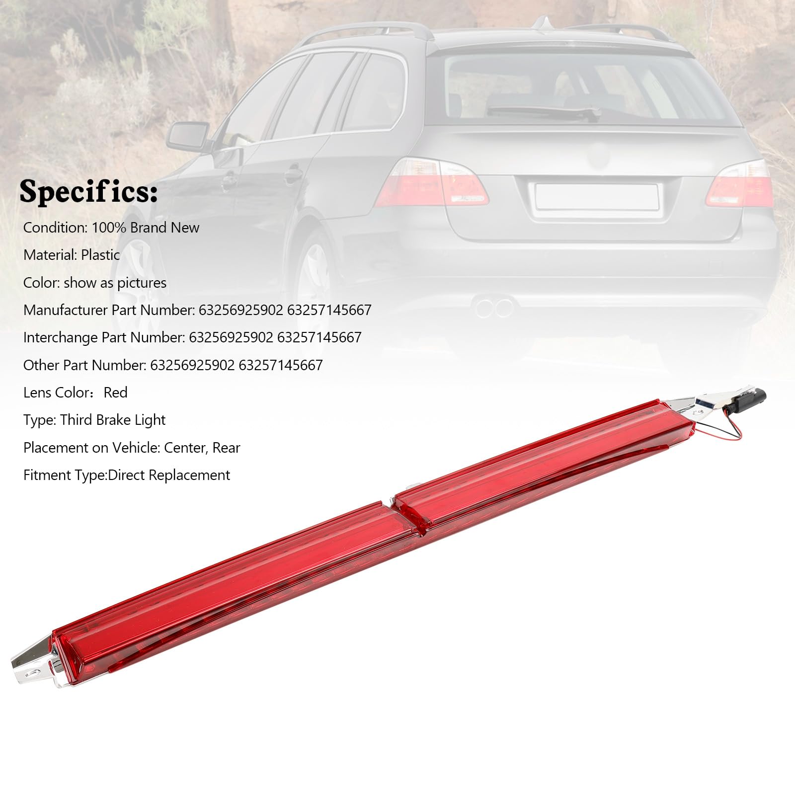 Amazon.com: Areyourshop Third Brake Light 63256925902 63257145667 