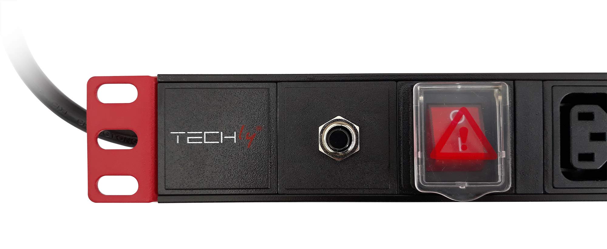 Techly Professional 109559 Multiprise 8 places C13 de rack 19" avec interrupteur et protection thermique prise C14 1U Noir