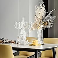 Vista 5 de Jarrón de Vidrio para Flores, Cilíndrico Transparente, Estilo Vintage, Centro de Mesa para Bodas (Transparente, 5 Piezas)