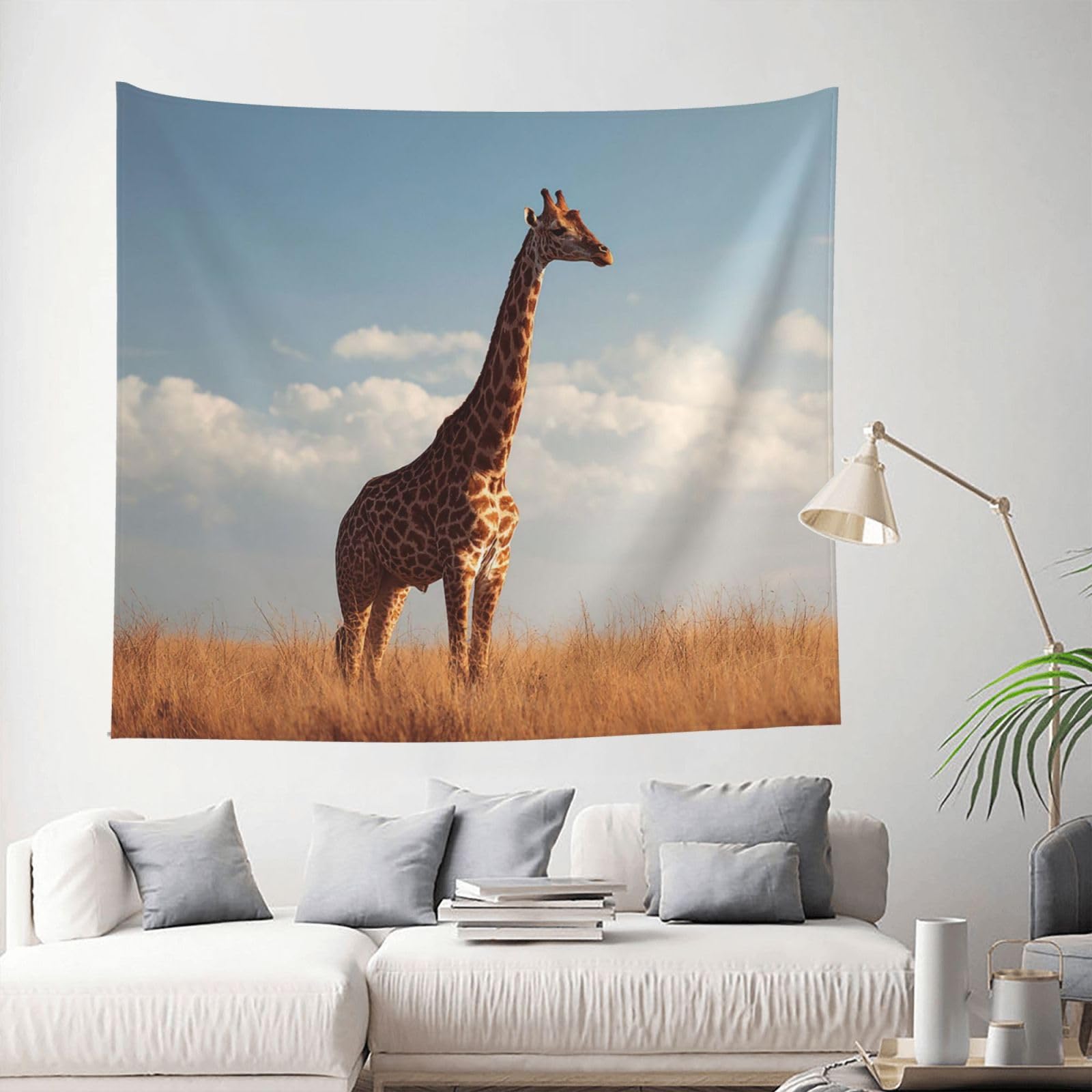 QLDETUPWLX Tapestry 153 X 130 CM Inches Wall Hanging for Living Room African Giraffe Tapestrys Home Decor Soft Aesthetic Tapestries Hanging Decor Blanket Wall Tapestry for Bedroom Dorm Indoor Outdoor