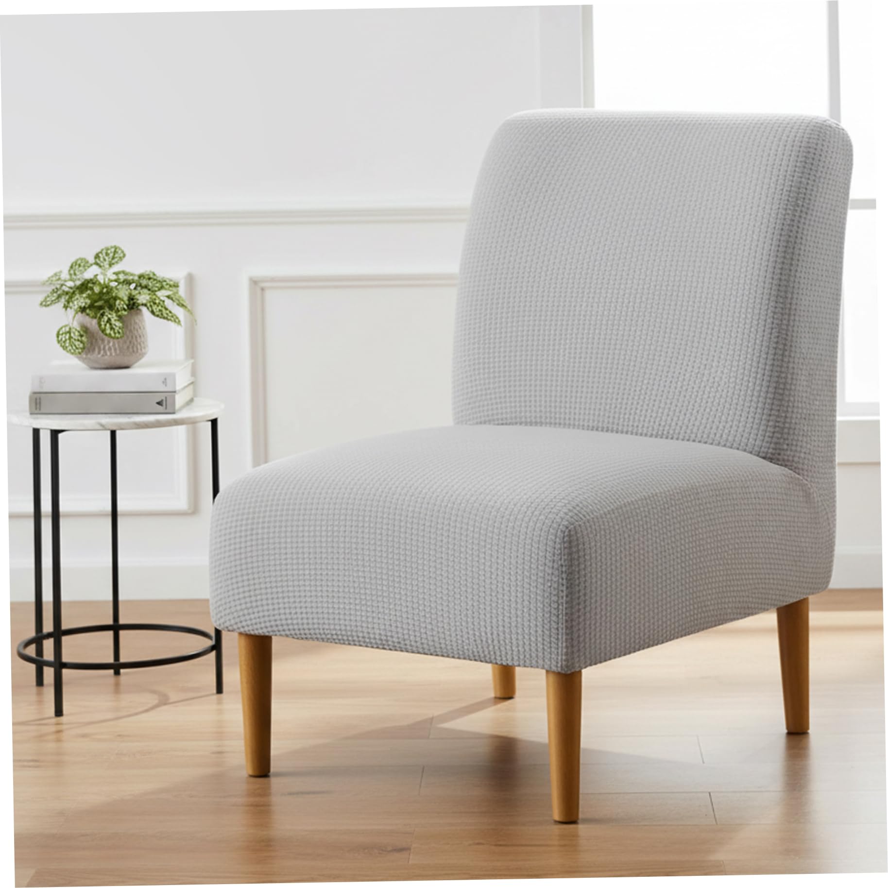 Housse de chaise sans accoudoirs douce en élasthanne de qualité supérieure