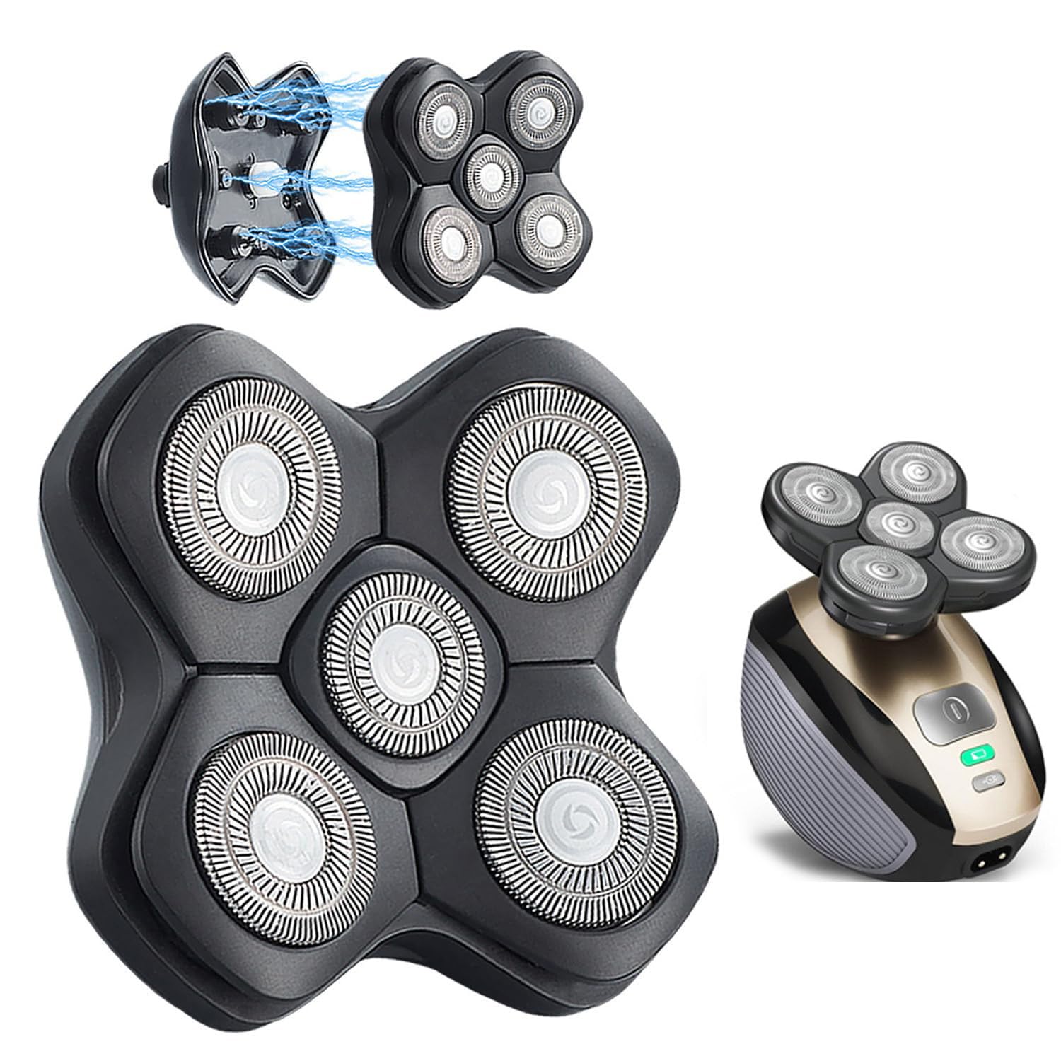 WAHFOX Magnetic 5 Heads Shaver Replacement Heads Compatible with Bird Freedom Shaver