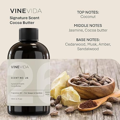 Miniatura 820 de VINEVIDA [4 onzas] Aceite de fragancia de madera de teca de caoba para fabricación de velas y fabricación de jabón, aromas de velas prémium para
