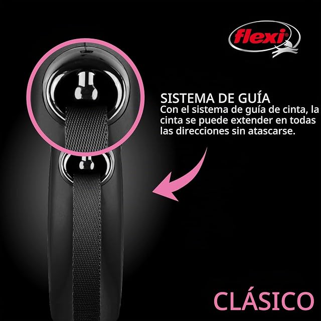 Foto 5 de 8 de flexi Correa retráctil clásica para Perro (Cinta), 26 pies, Grande, Color Negro