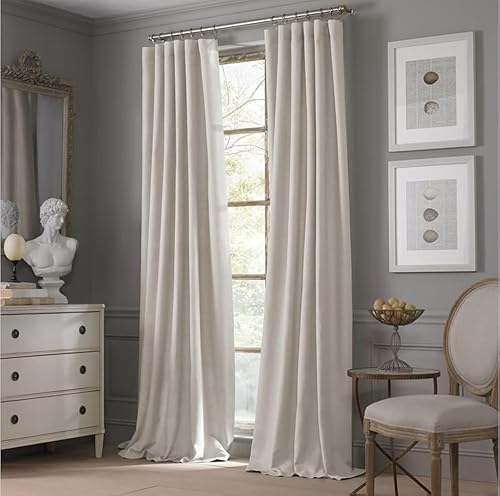 Miniatura 8 de Valeron Estate Linen - Panel de ventana con bolsillo para cortinero y pestaña trasera, color gris acero, 108 x 120 pulgadas