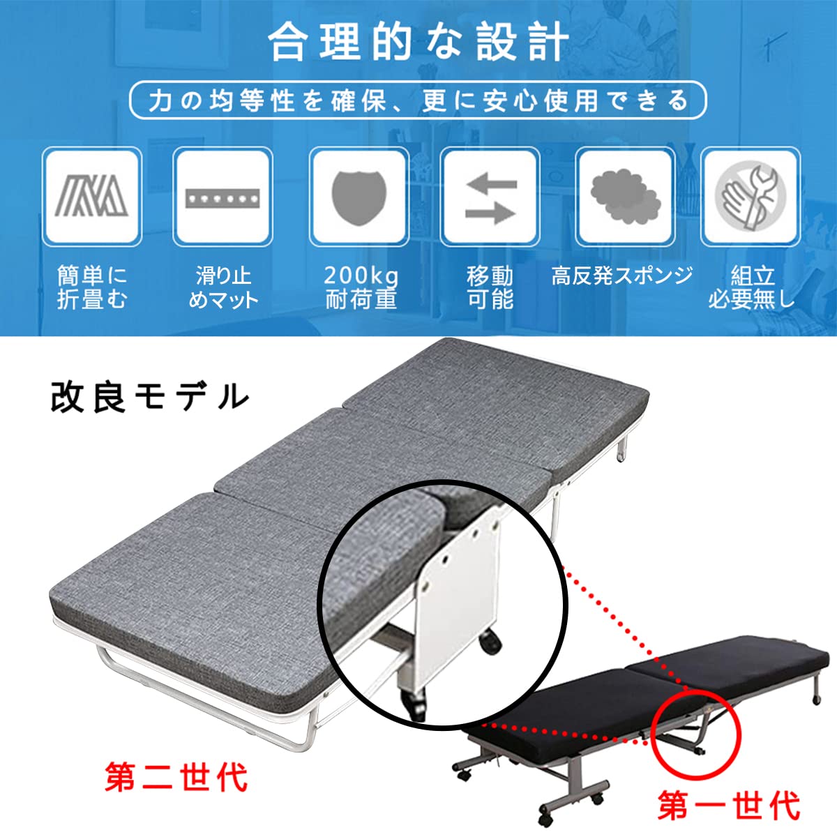 Amazon｜おりたたみベッド コンパクト 折りたたみ ベッド シングル 