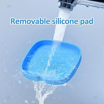 Retainer Case Cute Slim Aligner Case Compatible with Invisalign, Orthodontic Aligner Case with Silicone Pad (Black Blue)