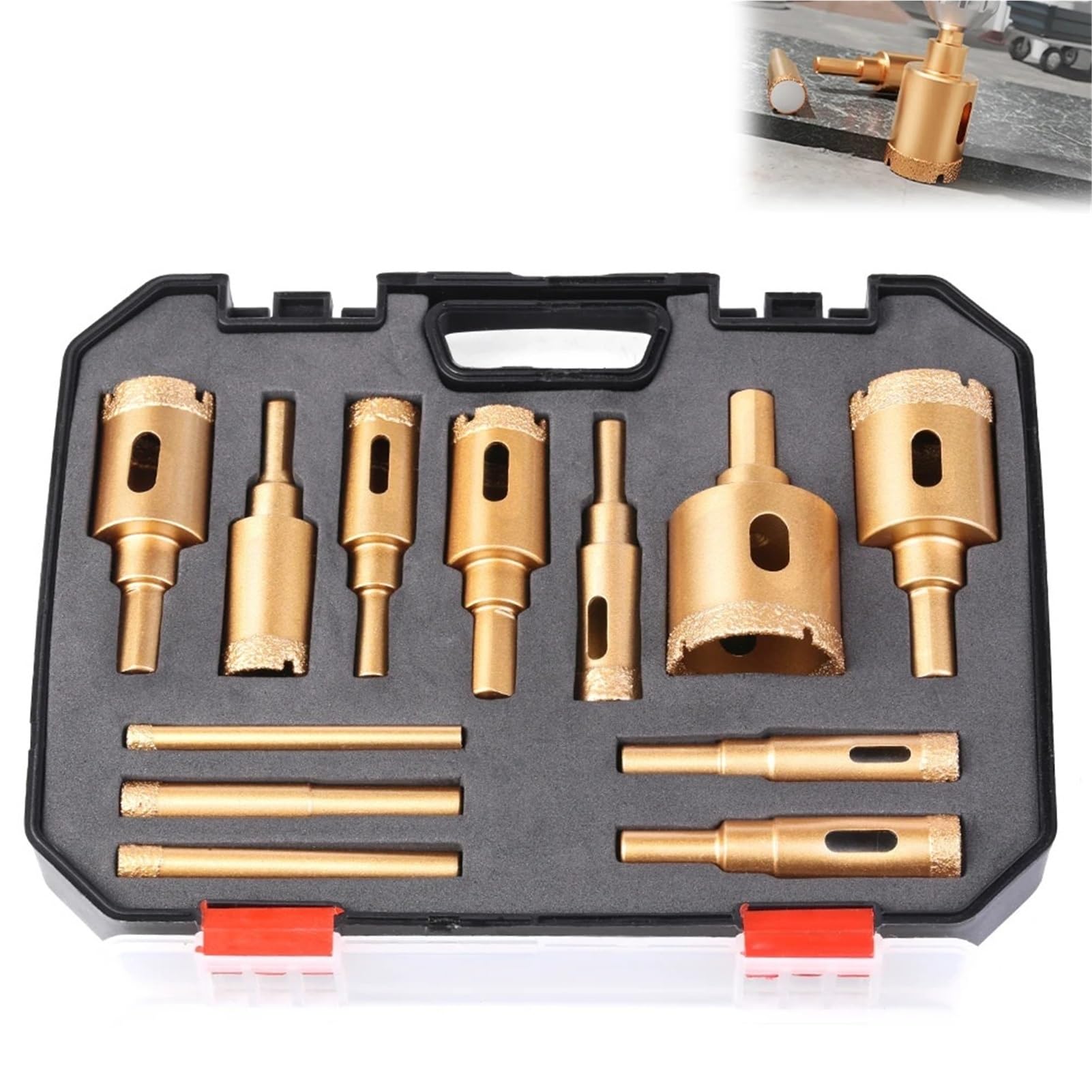 Compatibile con il set di punte diamantate brasate M10 da 12 pezzi
