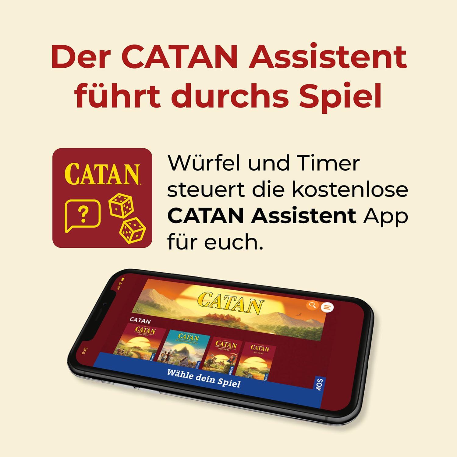 Kosmos 683290 Catan Connect, Catan Big Game für 4-6 Personen, mit Mehreren Connect-Spielen für beliebig große Spielrunden, EIN eigenständiges Spiel aus der Catan-Welt