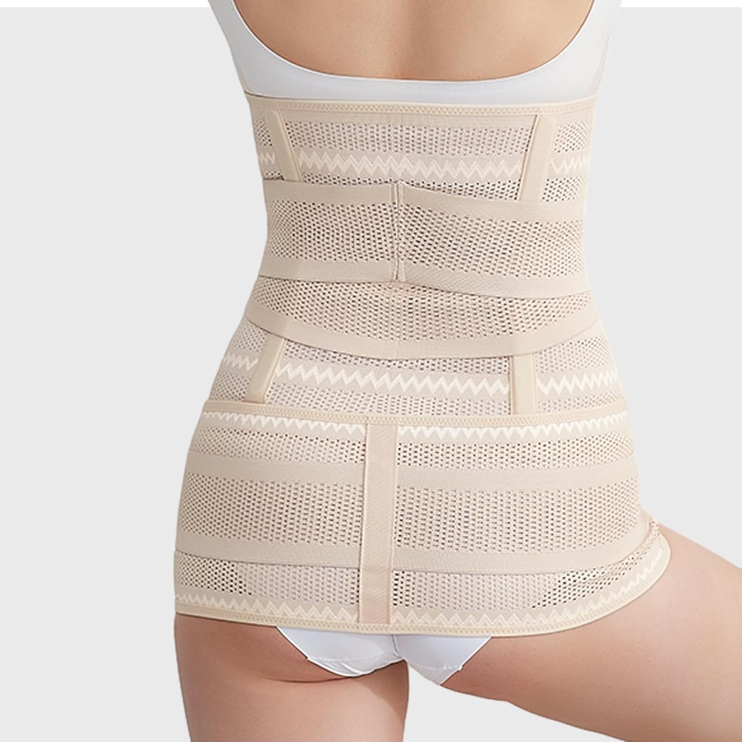 4 Patch Ceinture Post Accouchement M L XL XXL, Antidérapante Non Enroulable, 3 en 1 Ceintures Femme avec Ceinture Abdominale Pelvienne Taille, Gaine Post Partum Ventre Plat, Waist Trainer