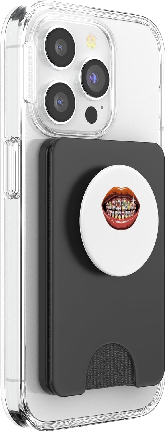 Lips Diamond Grill Teeth Tooth Jewellery PopSockets PopWallet for MagSafe image 4