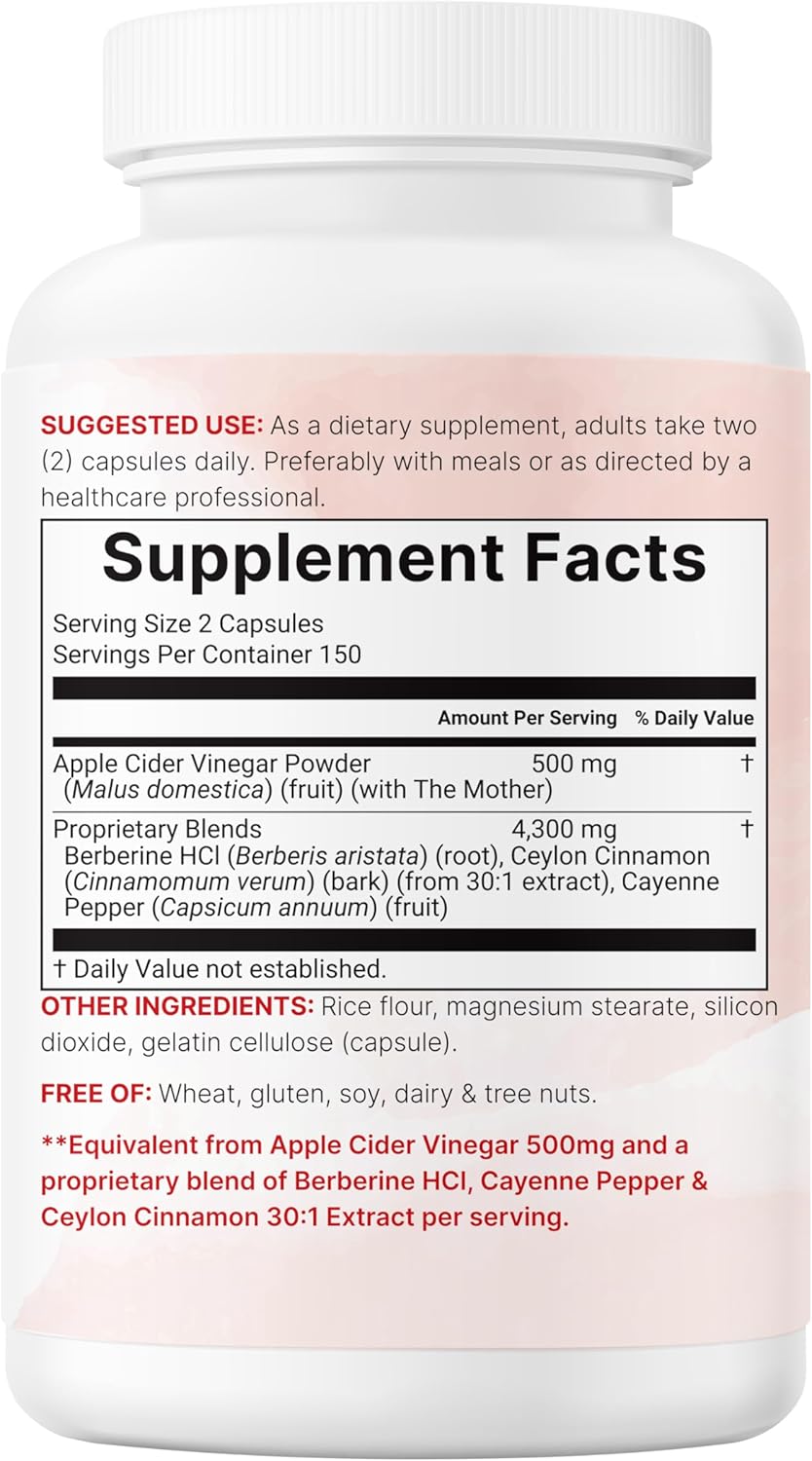 Micro Ingredients Apple Cider Vinegar Capsules | 4,800mg Per Serving, 300 Counts | 4-in-1 ACV Complex with The Mother | Ceylon Cinnamon, Cayenne Pepper & More | Immune, Digestion & Appetite Support - Image 6