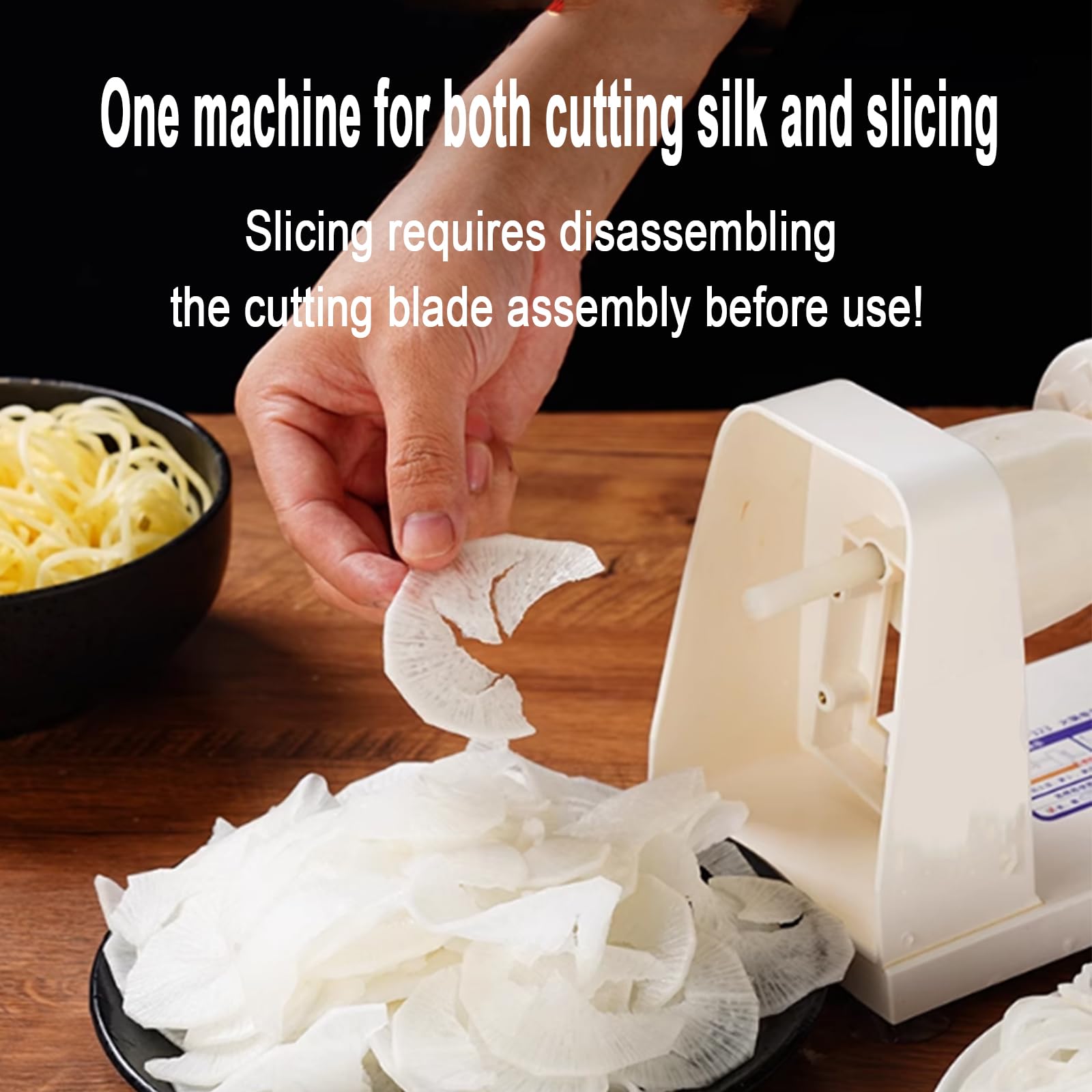 Elektrischer Gemüseschredder Slicer, Automatisch mit 3 Dickenoptionen (1/2,5/3,5 mm), Zeitsparend für Zuhause & Restaurant