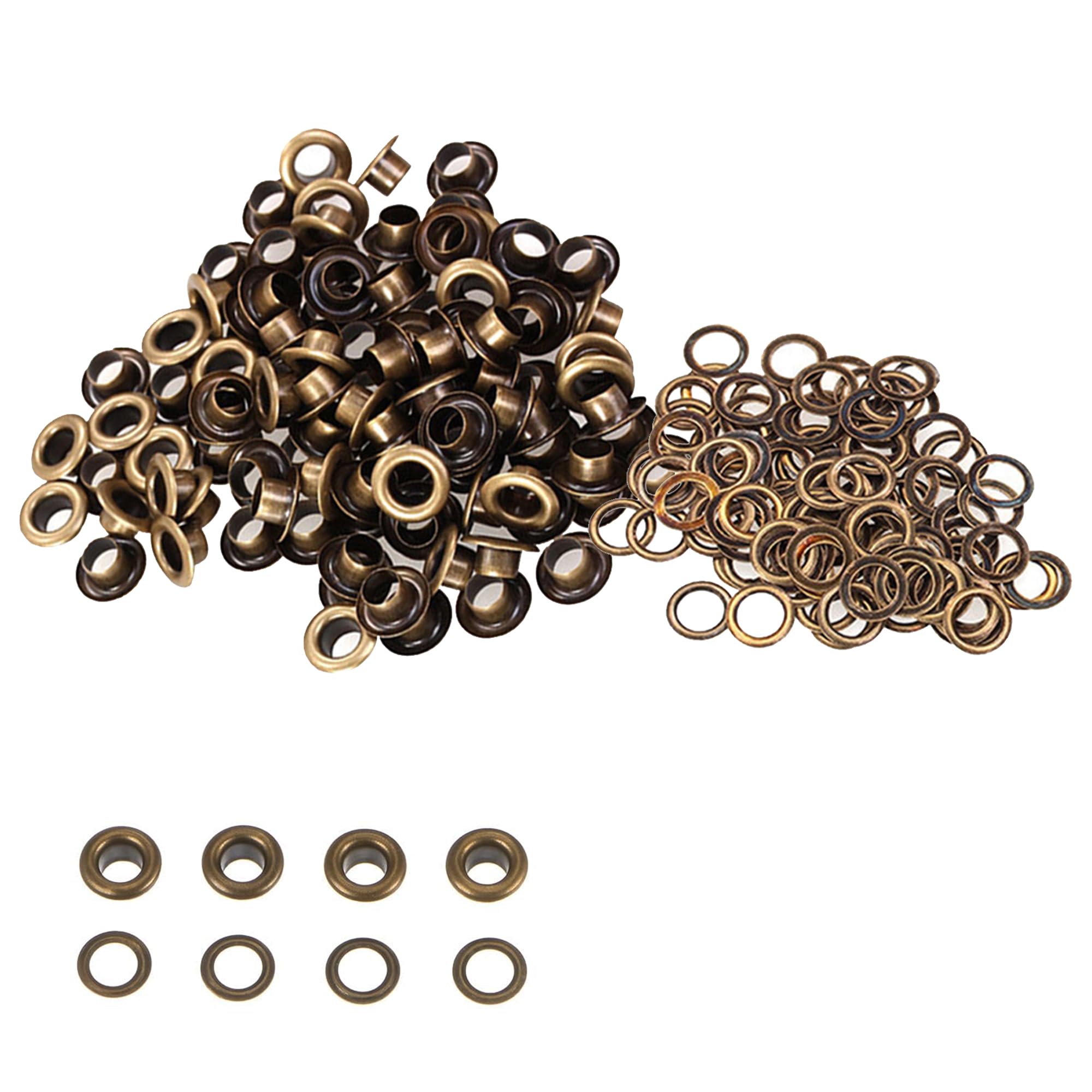 Trimming Shop Bronze 5Mm Eyelet With Washers Durable Brass Grommets For Diy Leathercrafts, Sewing & Repair Clothing, Jackets, Scrapbooking, Handbag Decoration, 100Pcs