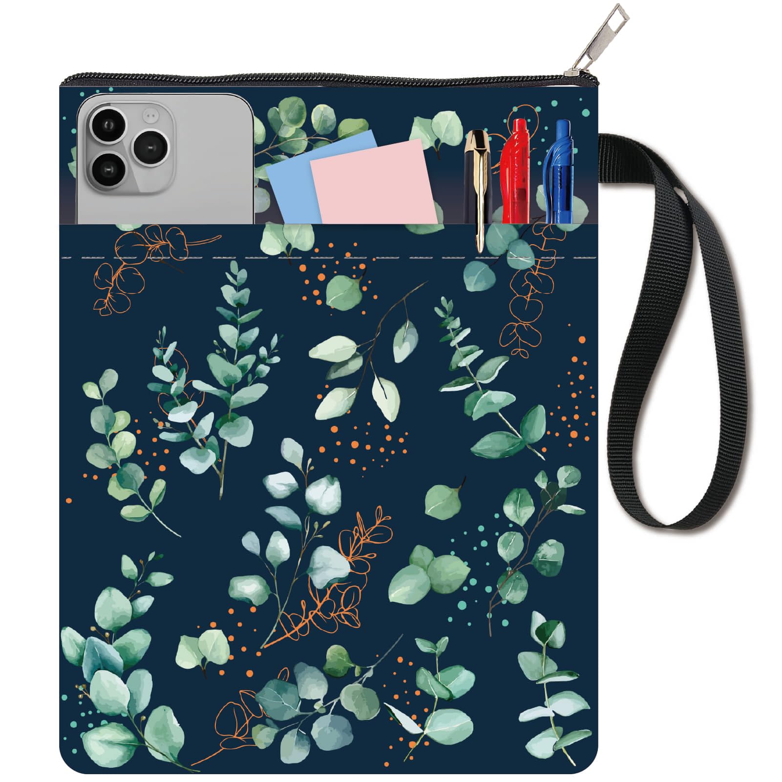 CRASPIRE Leaf Book Covers Plant Book Sleeve Book Protector for Paperbacks Washable Fabric Cloth Book Cover with Zipper and Extra Sleeve Pocket for Book Lovers Classmate Gifts
