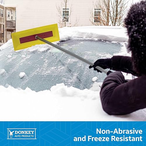 Miniatura 5 de Rastrillo de nieve profesional, escoba de nieve para automóviles y camiones, resistente, cabezal de espuma de gran tamaño de 17 pulgadas, mango