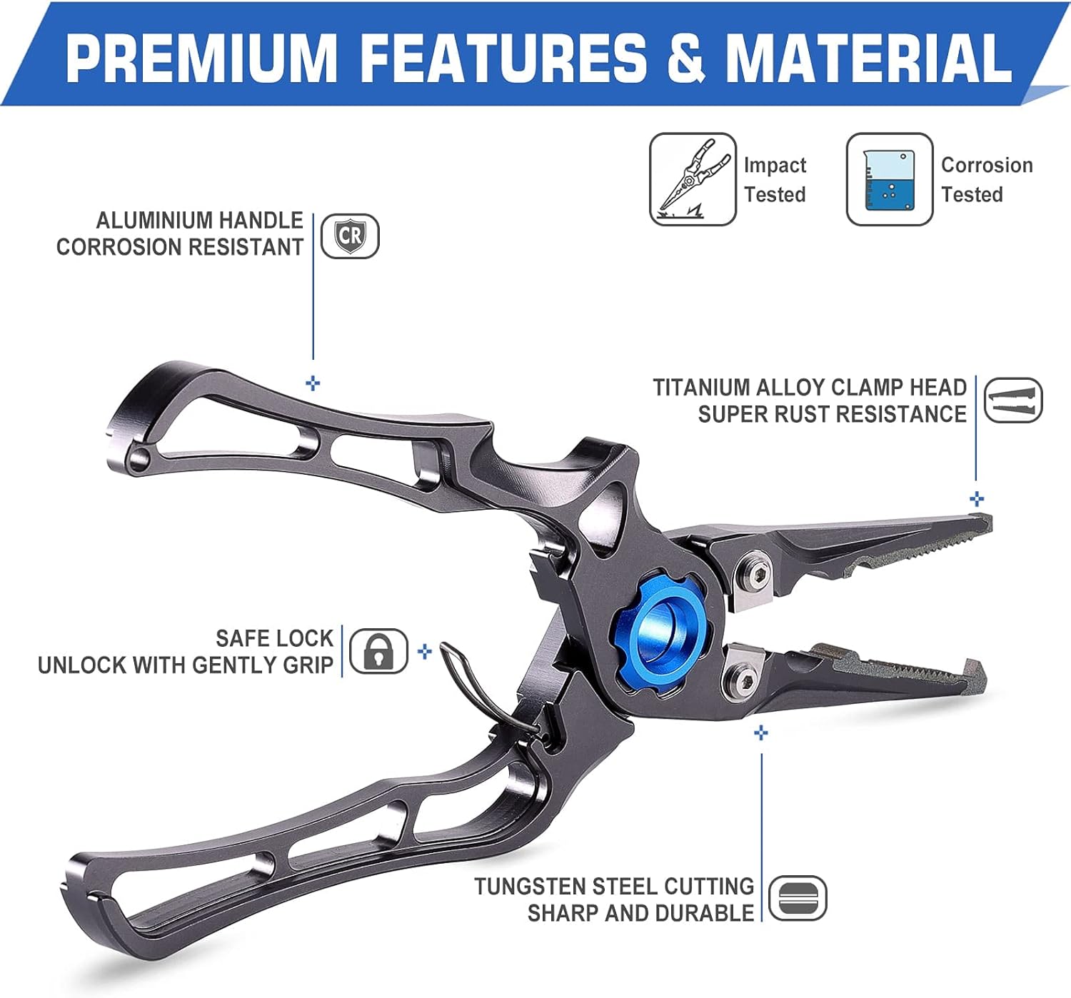 XTOUC Aluminum Fishing Pliers Saltwater,Titanium Alloy Hook Removers,Surf Fishing Tackle Kit, Braided Fishing Line Cutters and Split Ring Tools with Sheath and Lanyard : Sports & Outdoors