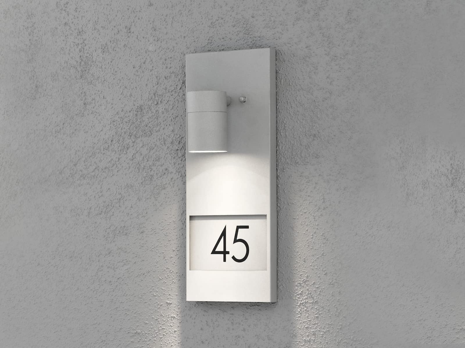 Große LED Außenwandleuchte/Hausnummernleuchte mit Downlight-Spot, Grau