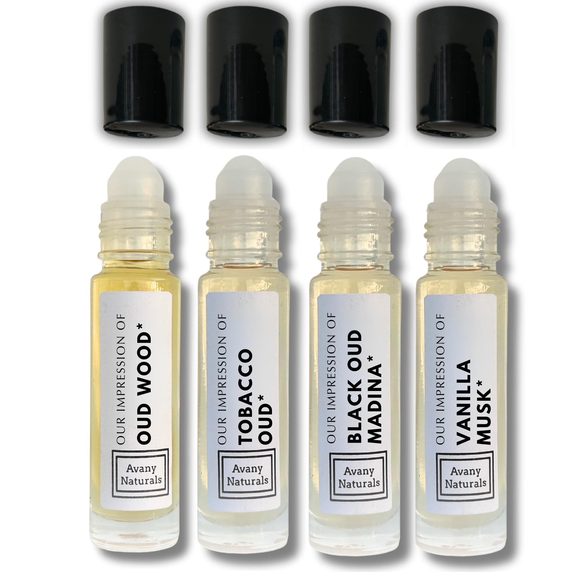 Avany Naturals Replicant Cologne For Men - Mini Fragrance Set, Body Oil, Sample Cologne, Roller Perfume, Man Perfume, 4 Pc Woody Set