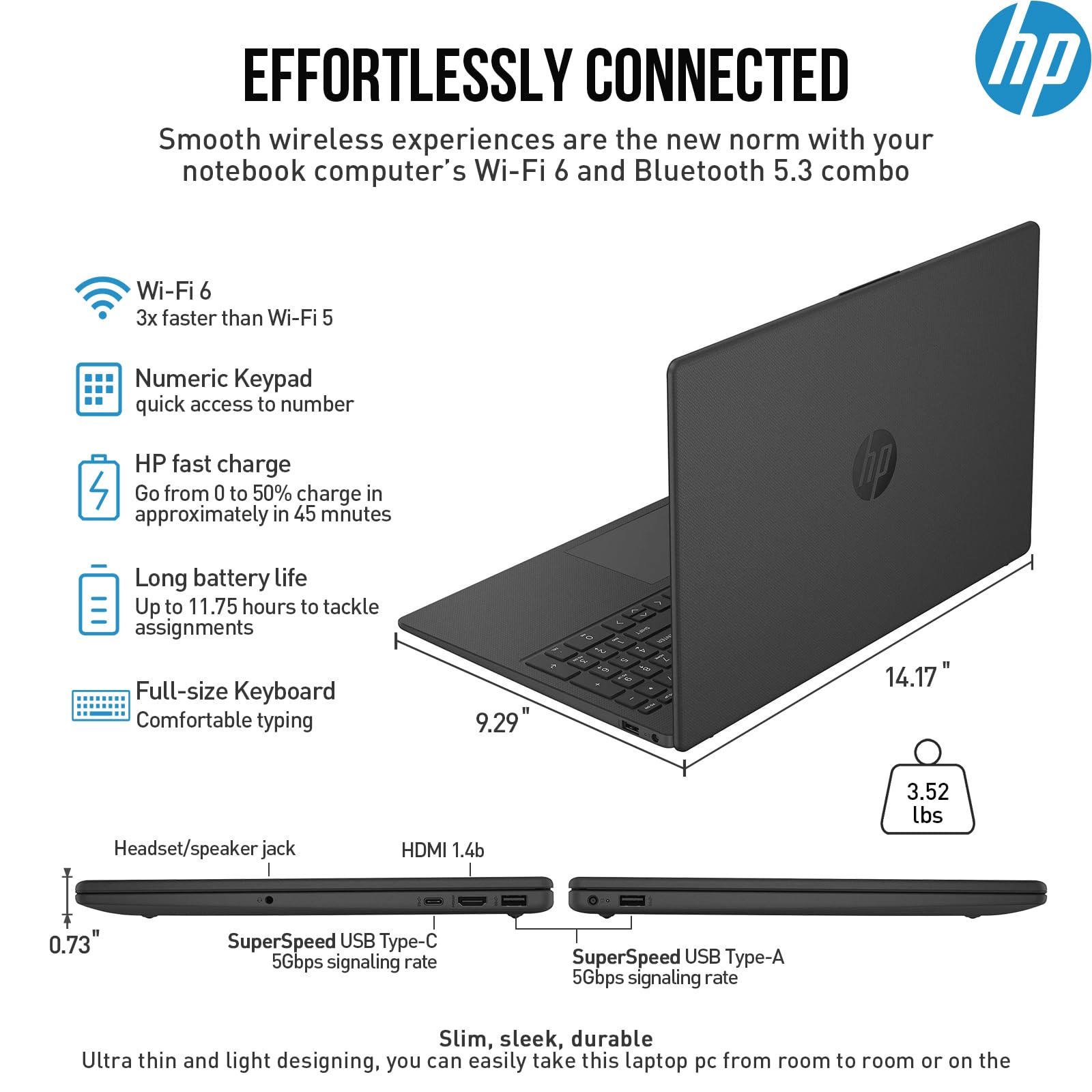 Amazon.com: HP 15.6 Laptop Computer, 15 inch Laptop PC, 1Y 