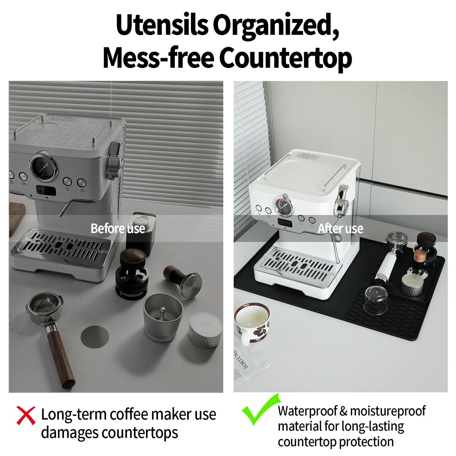 Compatible con el juego de alfombrillas de café de silicona OANKR 2PCS