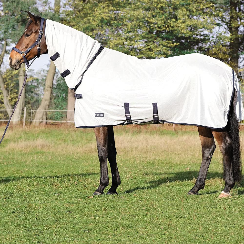 Busse Couverture anti-mouches Paddock Superb - Argent (bleu marine)