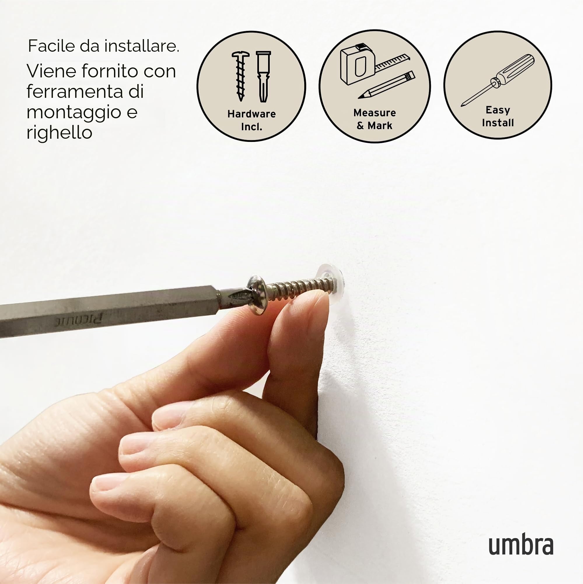 Umbra Flip 5 ganci appendiabiti, moderni, semplici e salvaspazio, con 5 ganci mobili per giacche, cappotti, sciarpe, borse e altro, nero