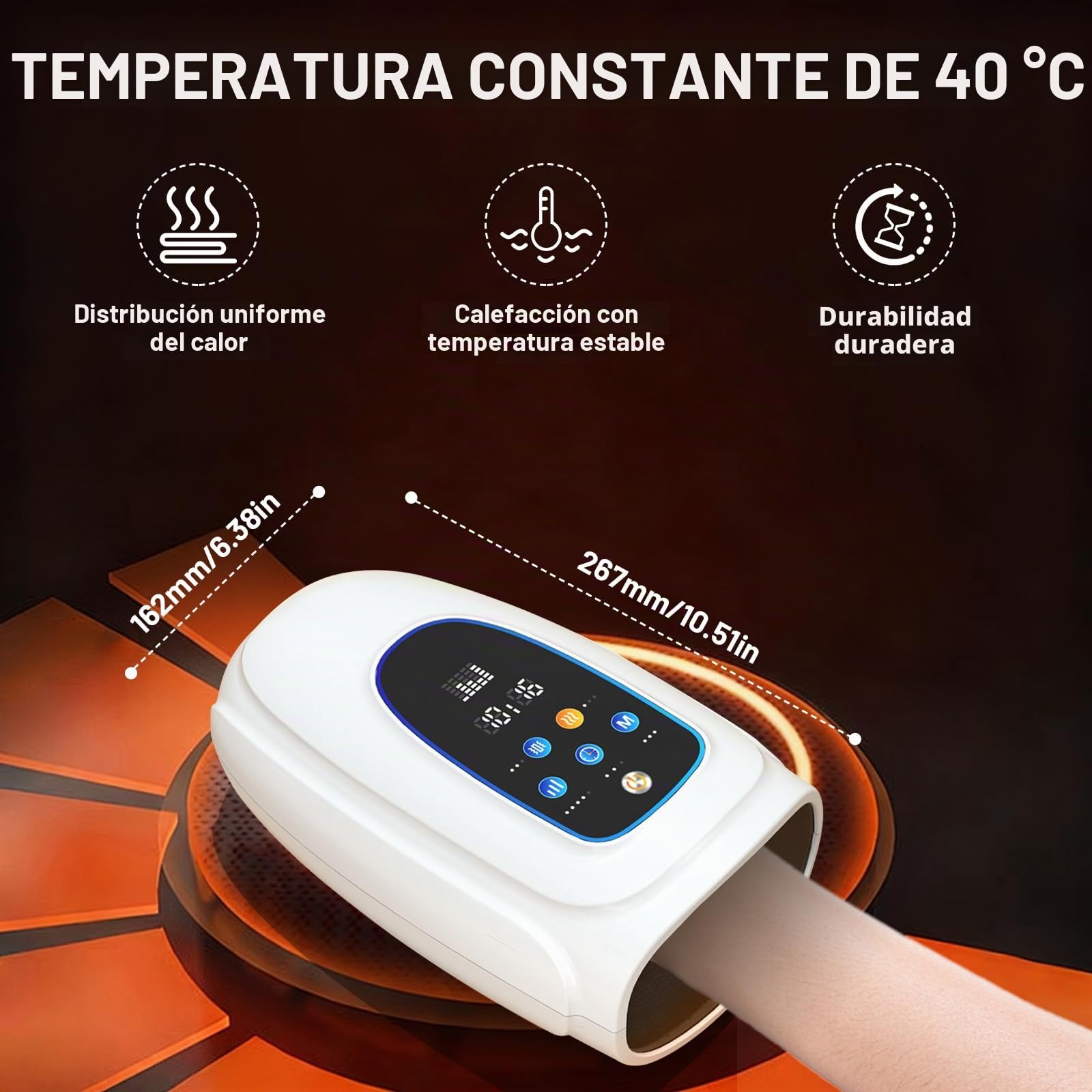 Masajeador eléctrico de mano, masajeador de mano inalámbrico | 3 modos de masaje, 5 niveles de intensidad, masajeador de mano portátil con pantalla táctil, regalo para mujeres y hombres