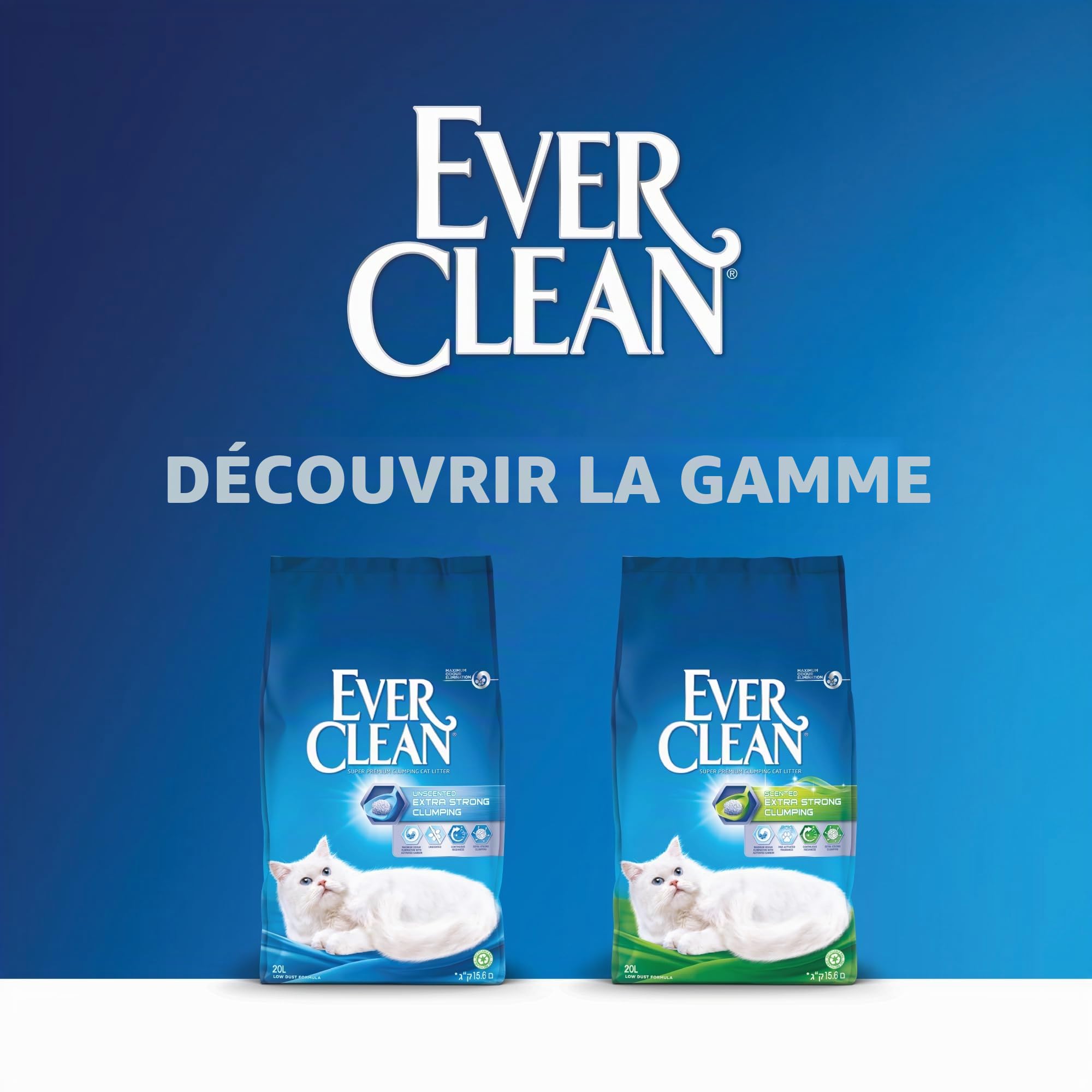 Ever Clean Litière pour Chat, Extra Fort agglomérant, parfumée, 20L