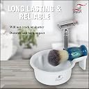 Pearl Shaving Grooming Bowl, Smooth Luxury Shaving Mug for Shave Cream Gel & Soap, Shaving Cup with Razor & Brush Stand, Durable Wet Shaving Lathering Bowl Kit for Men Father's Day Gift Option gallery image