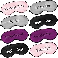 Vista 1 de 8 Piezas de Máscara para Dormir de Seda con Correa Ajustable, Antifaz Suave para Bloquear la Luz para Mujeres y Hombres, para una Noche Completa