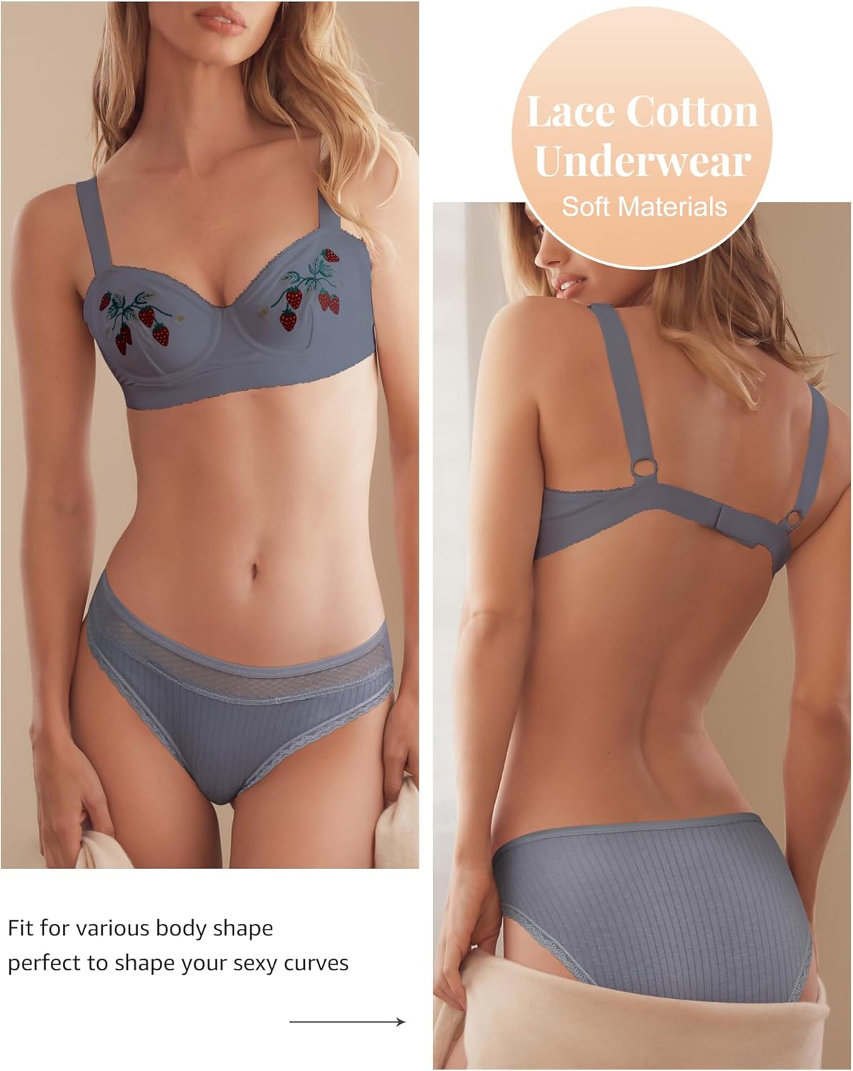 LEVAO Womens Underwear Cotton Bikini Panties Lace Cut Out Stretch Cheeky Ladies Briefs 6 Pack S-XL - Image 2