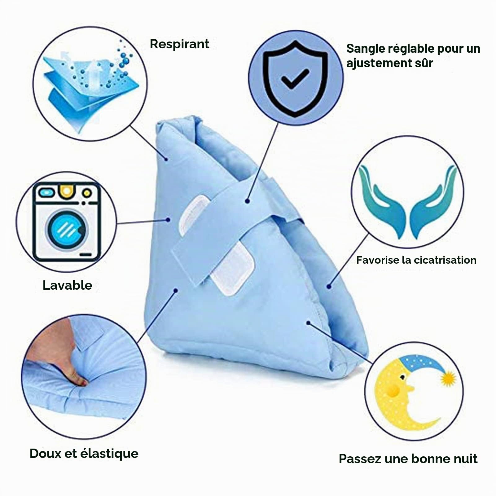 Talonnières Chaussons Anti-Escarres, Support de Cheville pour Les Paire de Chaussons Anti-escarres, Protège Son Pied et Talon, Talonnières Anti escarres