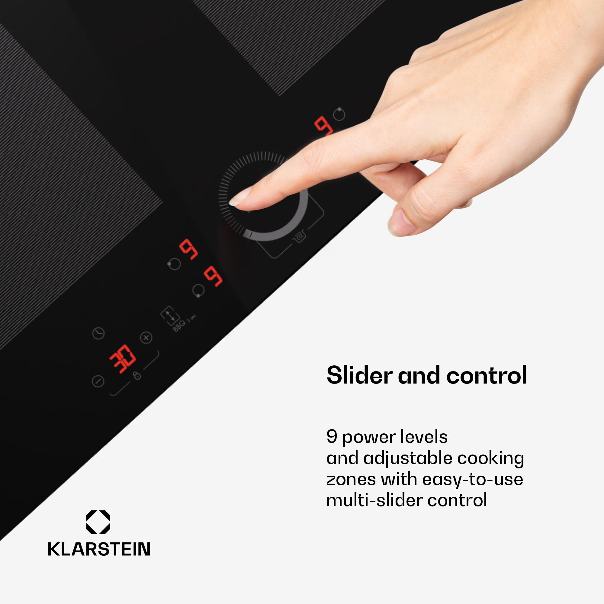 Klarstein induction hob, glass ceramic 7000W induction hob with 4 plates, built-in induction Palte with touch display and timer with overheating protection — view 5